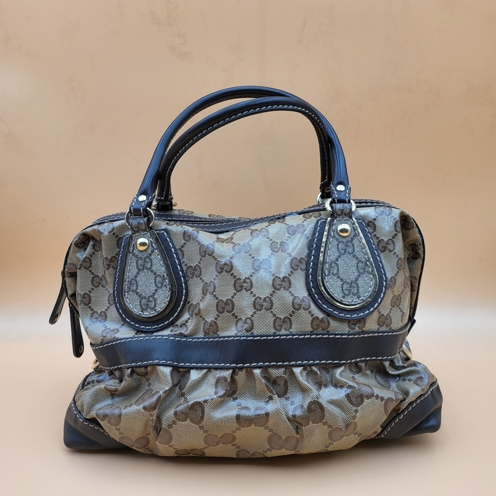 GUCCI GG Crystal Hand Bag Coated Canvas..Authentic..w/COA